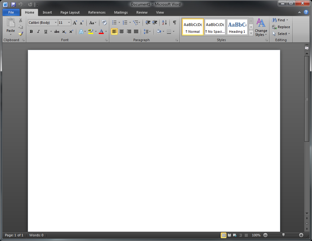 Microsoft Word 2010 Empty Page (2010)
